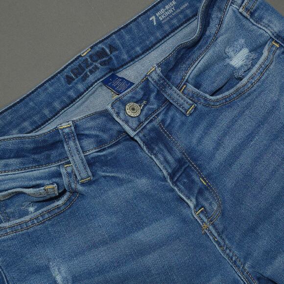 Arizona Jean Co Denim - Arizona Jean Co Womens Size 7 Mid Rise Skinny Distressed Ripped Denim Jeans